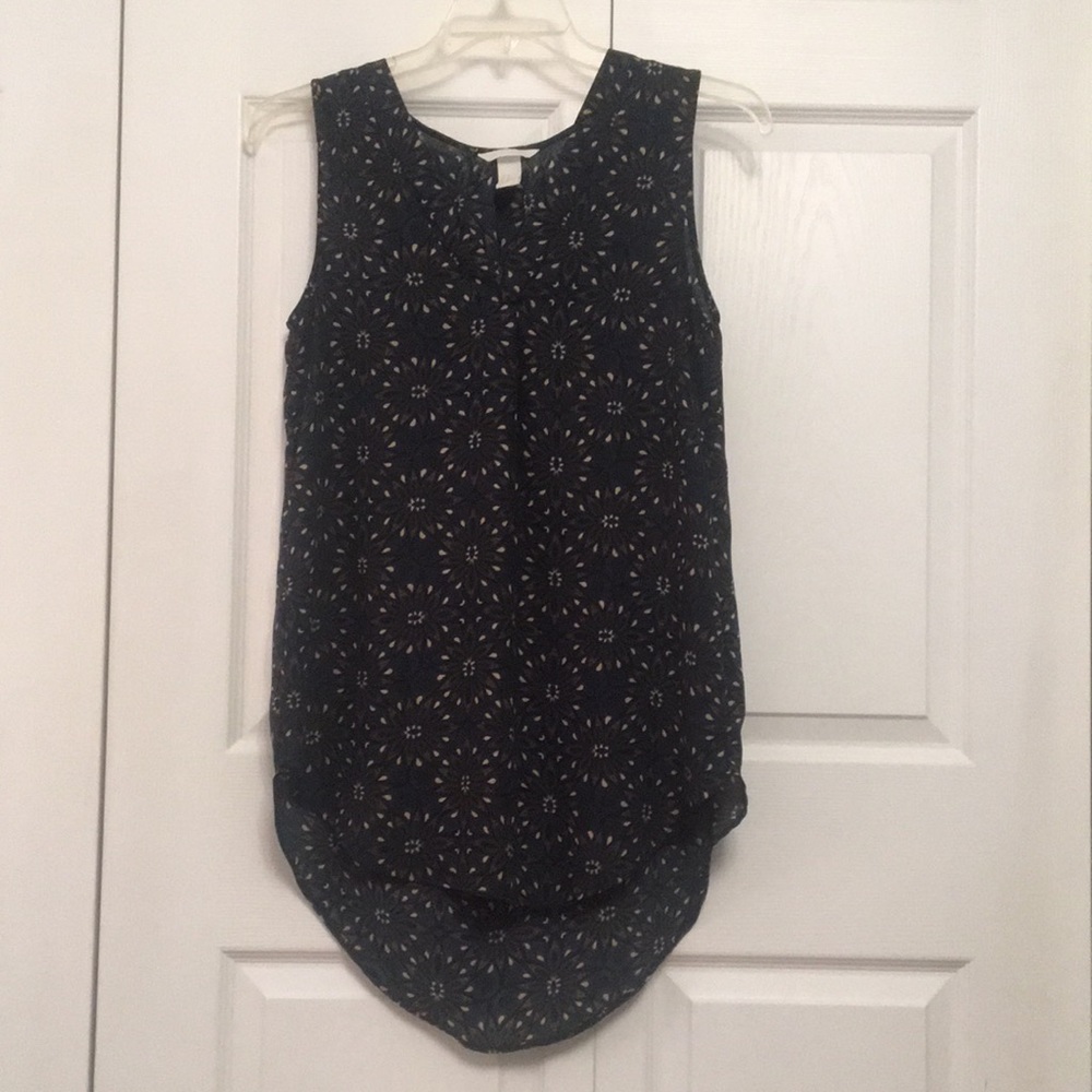 H&M Sleeveless Pattern Top Long Length High-Low 12